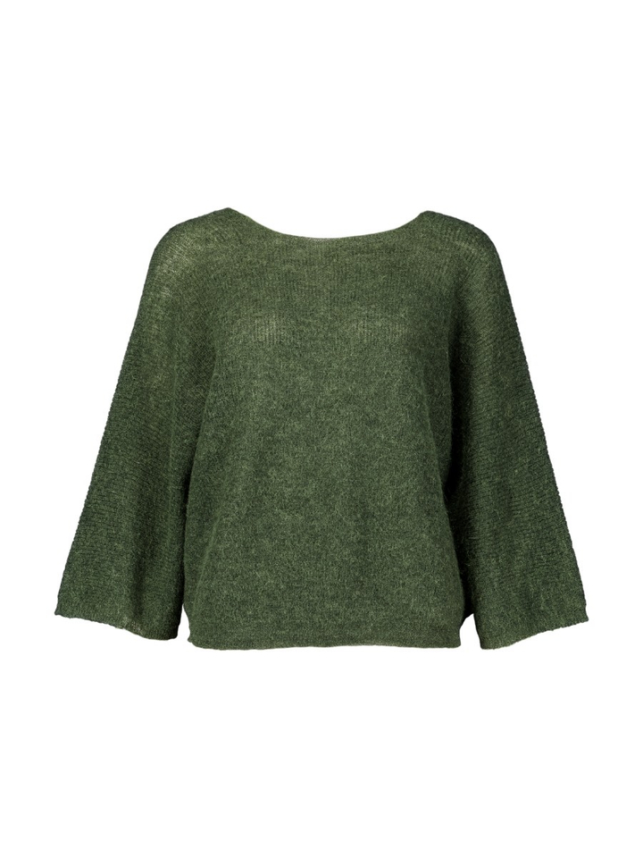 Groene gebreide cardigan met V-Hals op de rug Bash