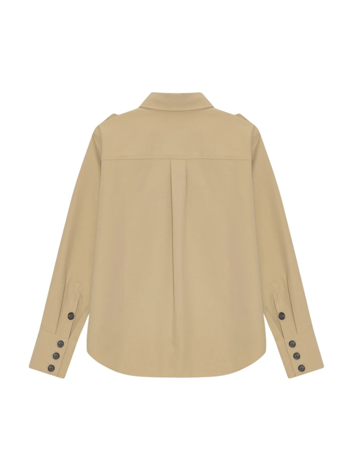 Beige utility blouse met knoopmanchetten Meva Baum Und Pferdgarden
