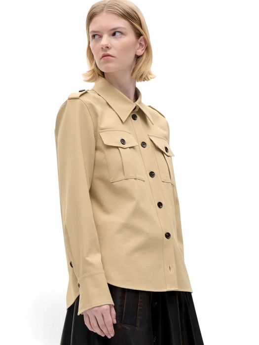 Beige utility blouse met knoopmanchetten Meva Baum Und Pferdgarden