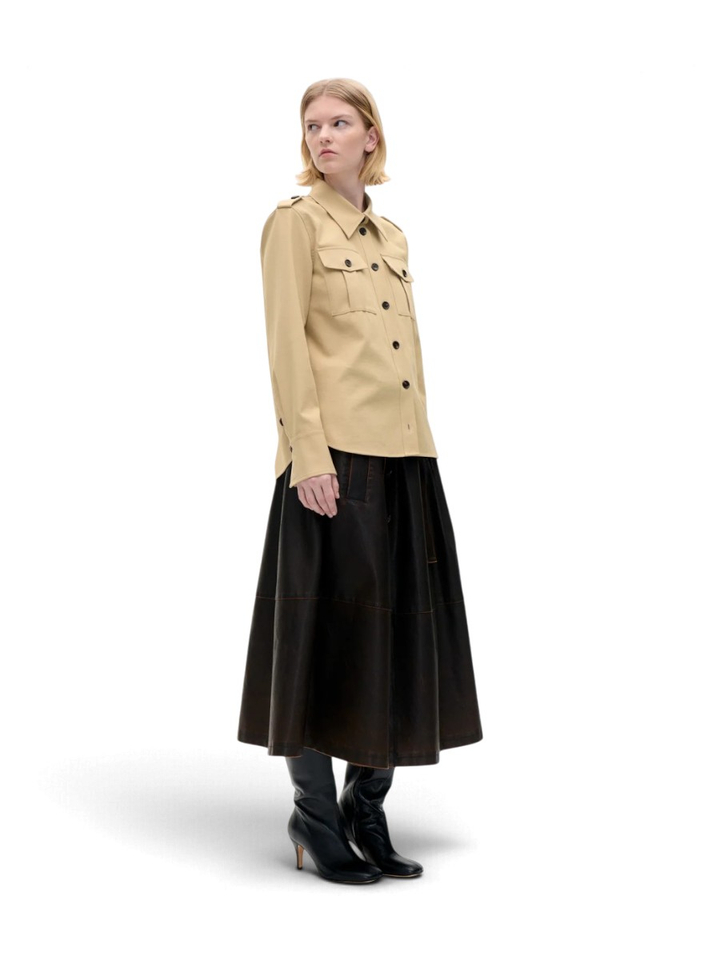 Beige utility blouse met knoopmanchetten Meva Baum Und Pferdgarden