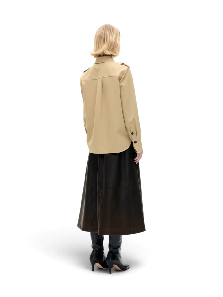Beige utility blouse met knoopmanchetten Meva Baum Und Pferdgarden