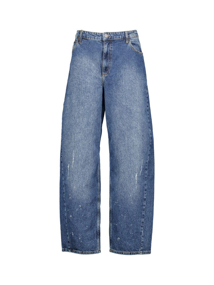 Donkerblauwe jeans met bruine achterzakken Nevin Baum Und Pferdgarten