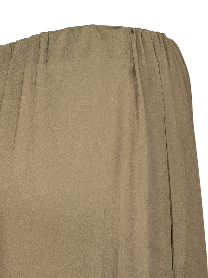 Kaki groene soepelvallende broek met elastiek Tweezer Drykorn