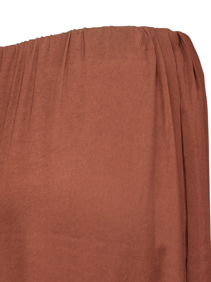 Roestkleurige soepelvallende broek met elastiek Tweezy Drykornb 