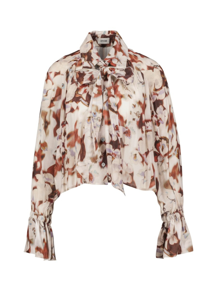 Multicolor blouse met bloemenprint en strik Vaelie Drykorn