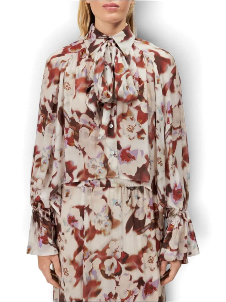 Multicolor blouse met bloemenprint en strik Vaelie Drykorn