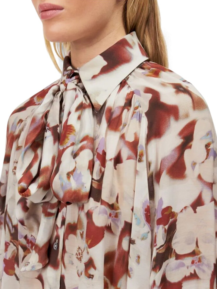 Multicolor blouse met bloemenprint en strik Vaelie Drykorn