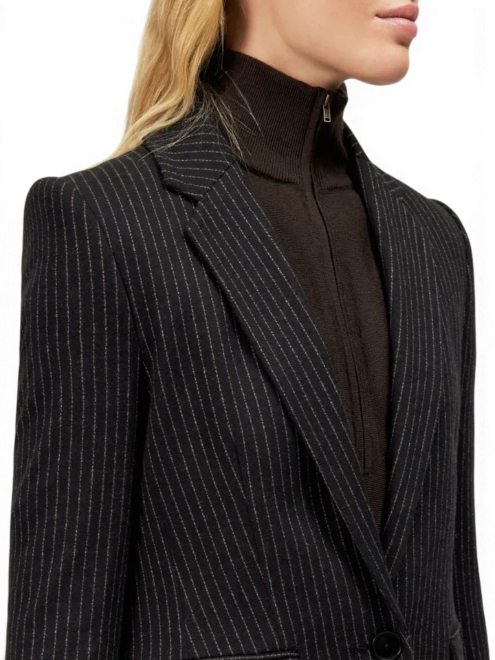 Bruine blazer gestreept met knoop ATLIN Drykorn