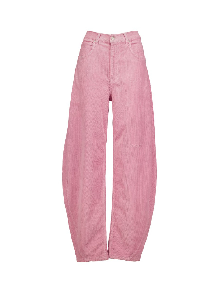 Roze broek in ribflueel MIMI TROUSERS Stieglitz