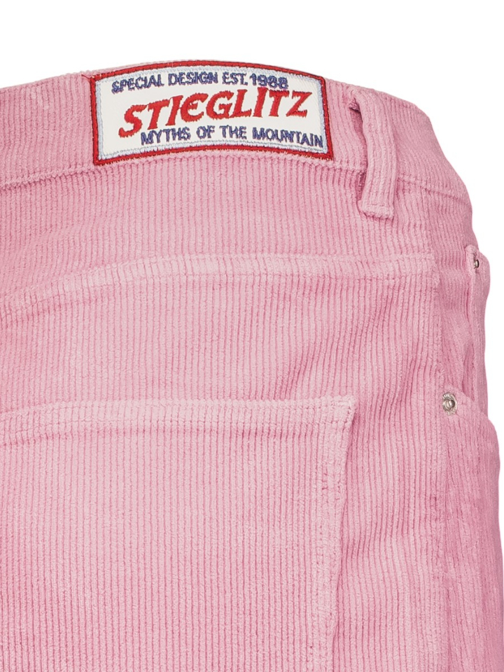 Roze broek in ribflueel MIMI TROUSERS Stieglitz