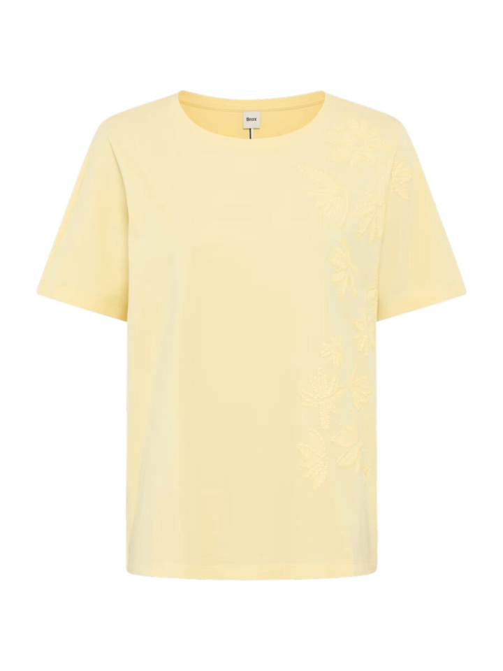 Gele T-shirt met bloemen Brax