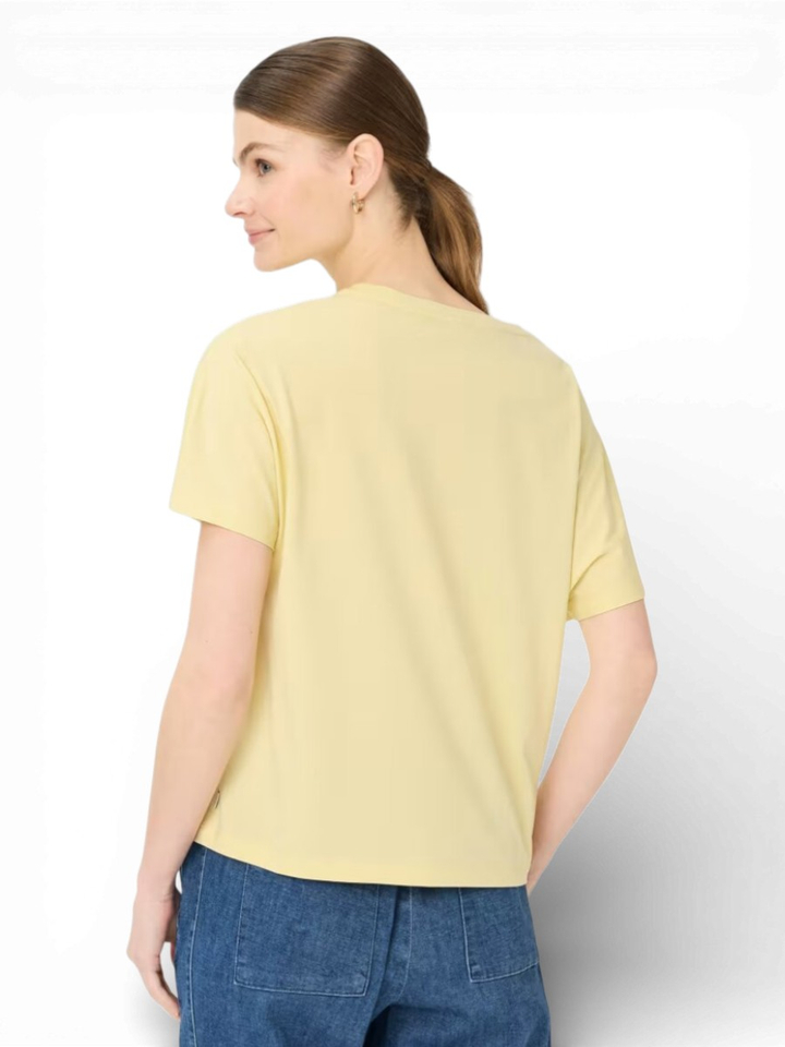 Gele T-shirt met bloemen Brax