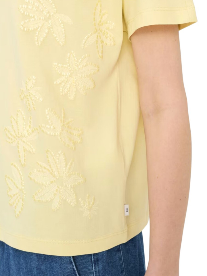 Gele T-shirt met bloemen Brax