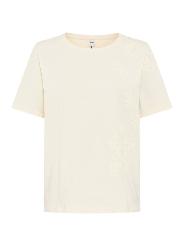Ecru T-shirt met bloemen Brax