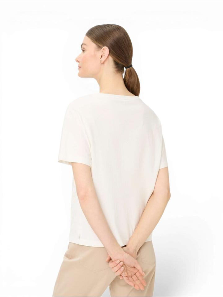 Ecru T-shirt met bloemen Brax