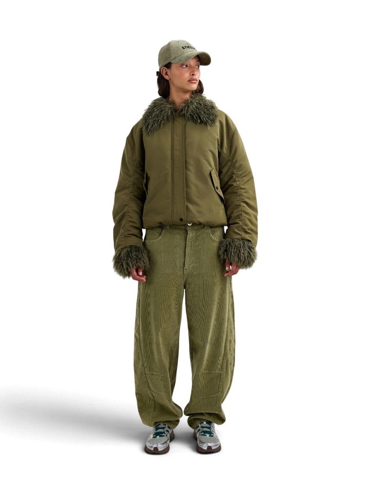 Groene bomber jas met fake fur detail Nora Stieglitz