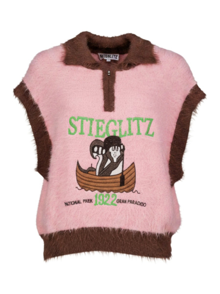 Roze trui met print Mio Stieglitz