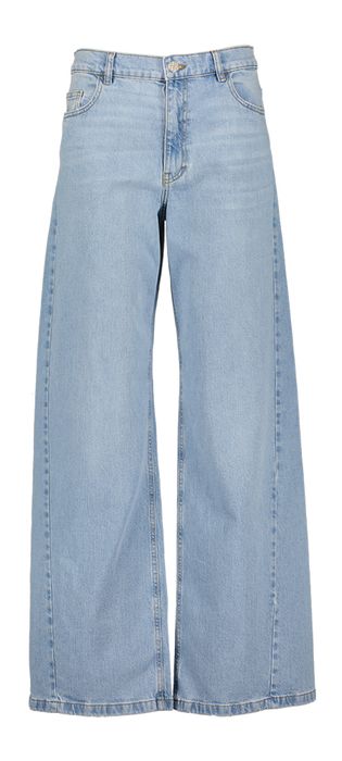 Blauwe wijde jeans Baum Und