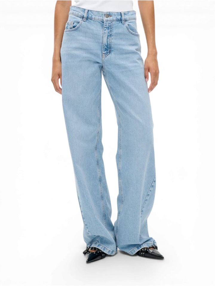 Blauwe wijde jeans Baum Und