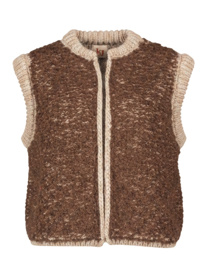 Bruine gebreide vest Oslo Big K&J