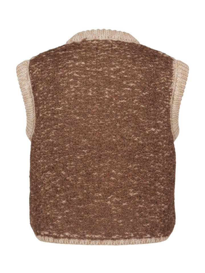 Bruine gebreide vest Oslo Big K&J