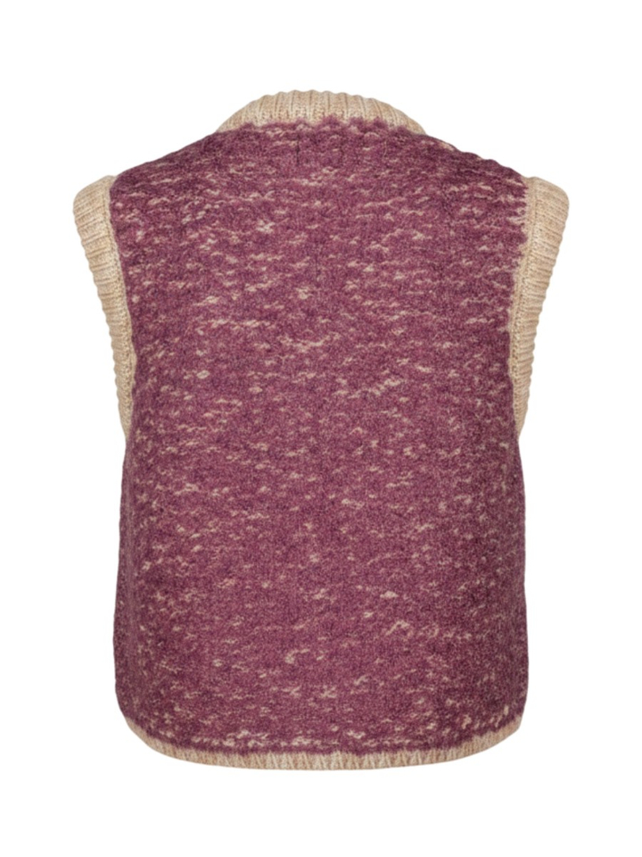 Paarse gilet met beige detail Oslo Big K&J
