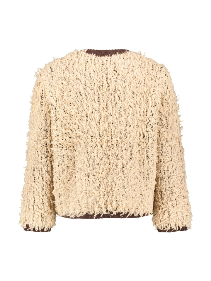 Beige pluizige cardigan Omarsy K&J