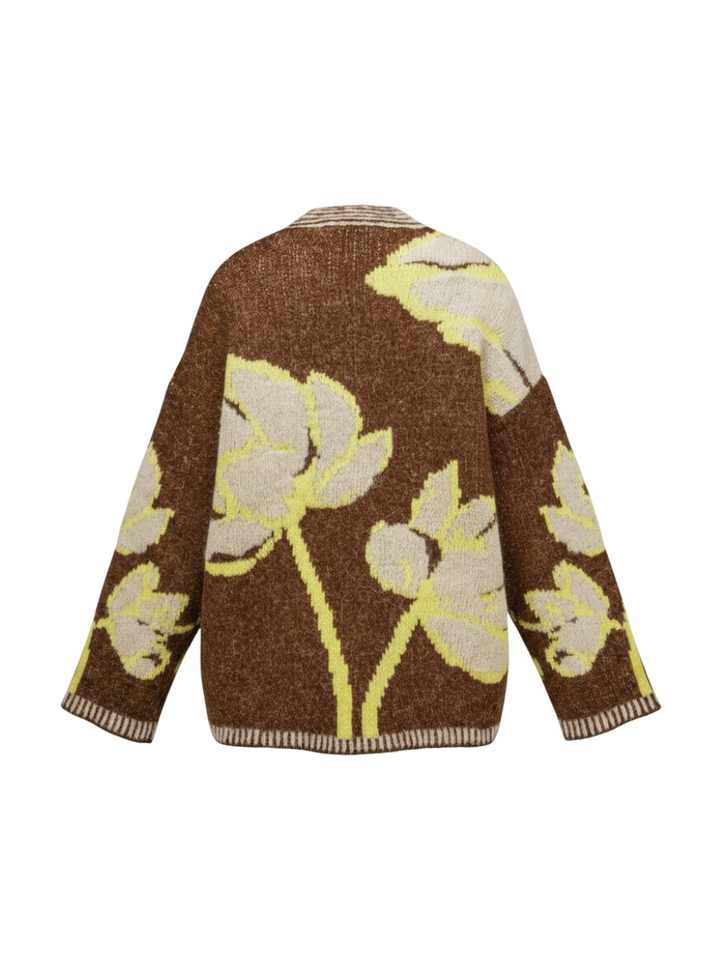 Multi-color cardigan met print Ozias K&J