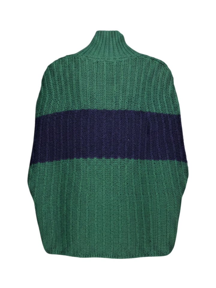 Groen blauw gestreepte cardigan met rits Odilon K&J