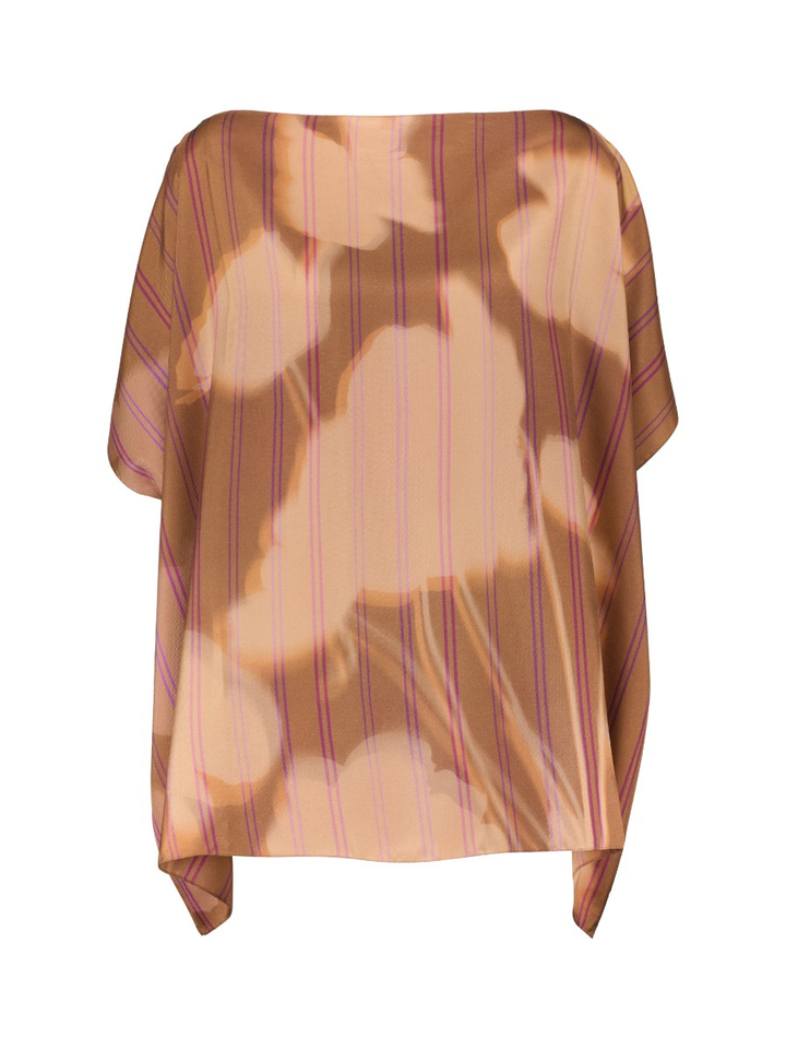 Bruine oversized zijden bloes Monty K&J