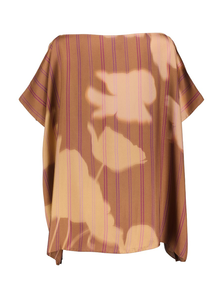 Bruine oversized zijden bloes Monty K&J