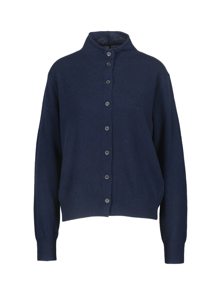 Donkerblauwe cardigan in merino wol JC Sophie