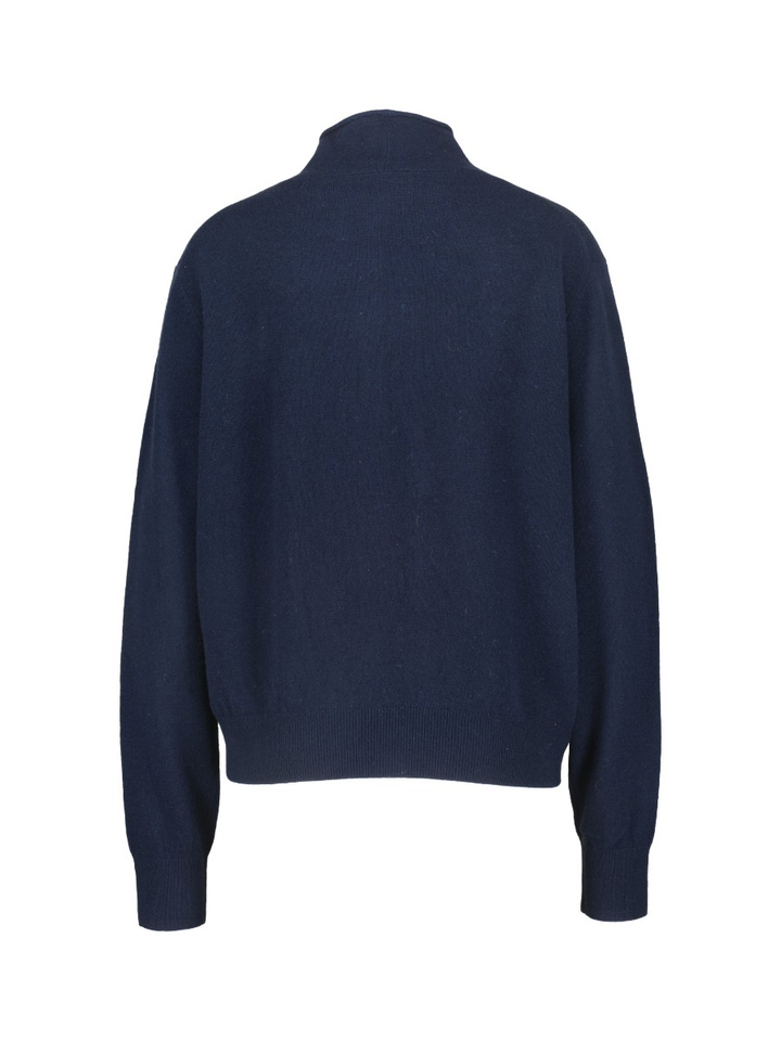 Donkerblauwe cardigan in merino wol JC Sophie