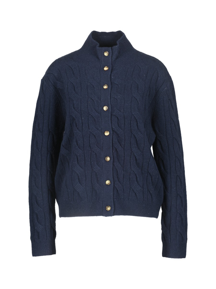Donkerblauwe wollen cardigan JC Sophie