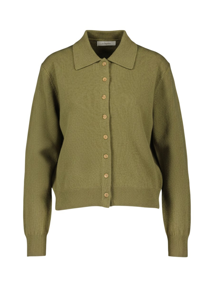 Groene gilet met knopen en lange mouwen JC Sophie