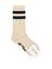 Ecru kousen met donkerblauwe strepen Mrs sporty premium Mrs Hosiery 