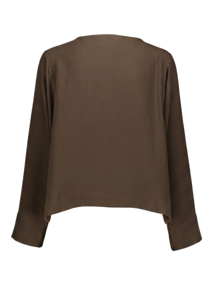 Bruine blouse met detail aan hals Zenggi