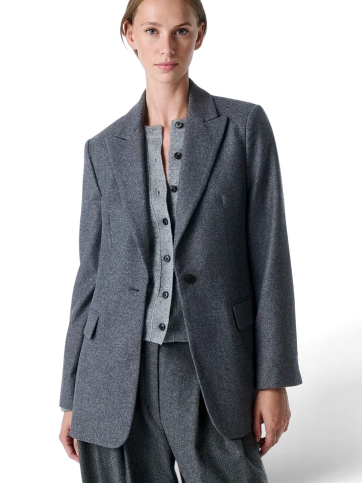 Grijze wollen blazer Zenggi