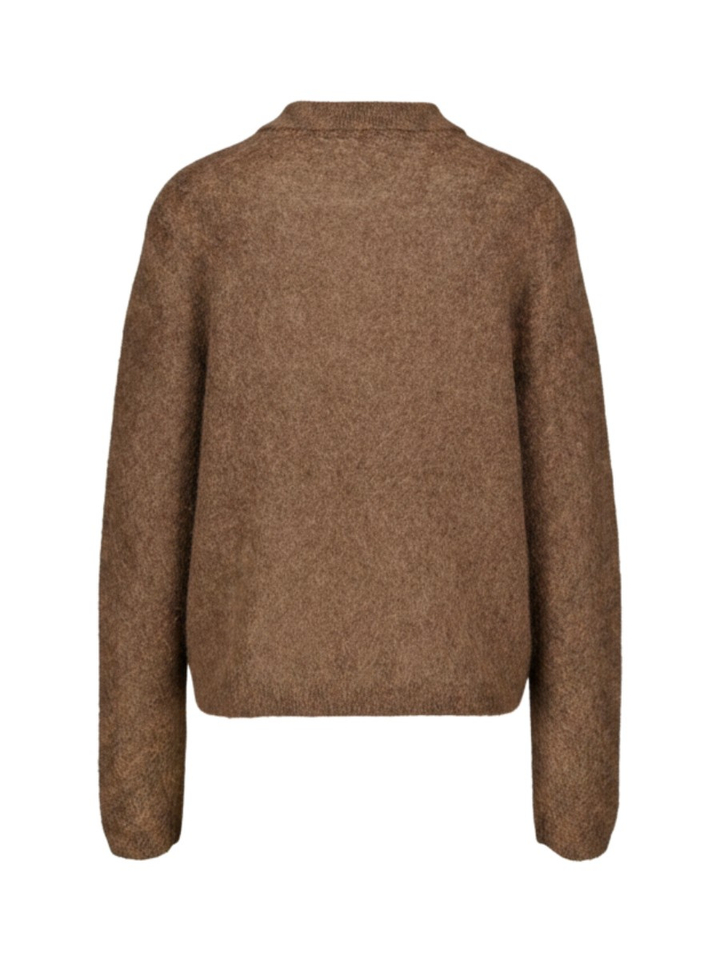 Bruine pull met kraag en knopen Zenggi