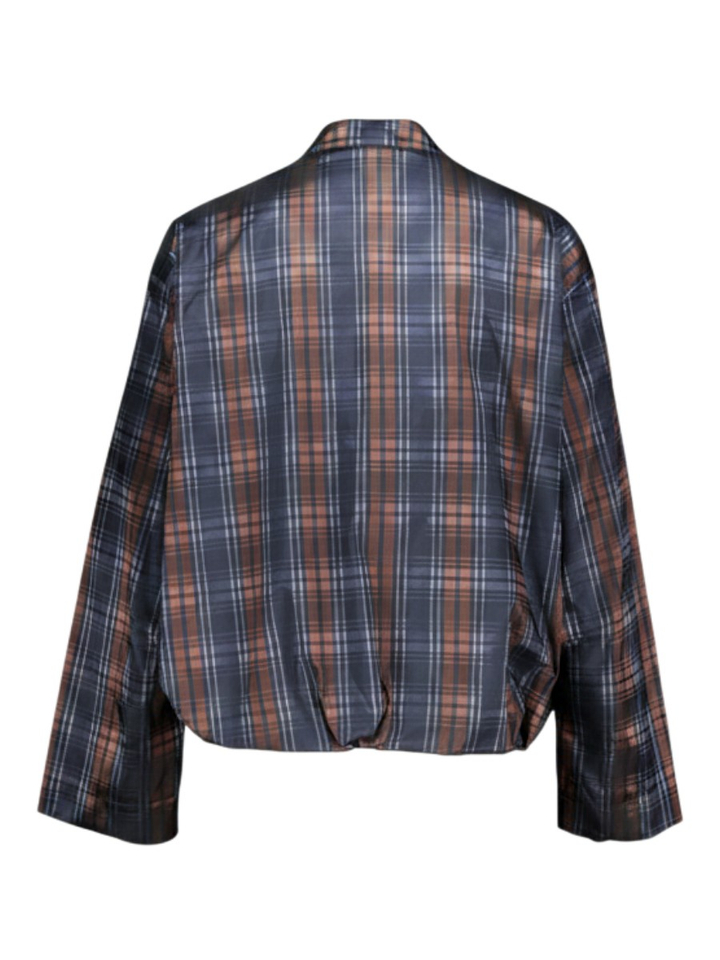 Blauwe geklede vest met ruit motief Wisdon Gigue