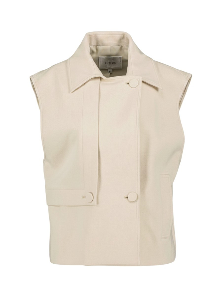 Ecru geklede gilet met knopen Wella Gigue