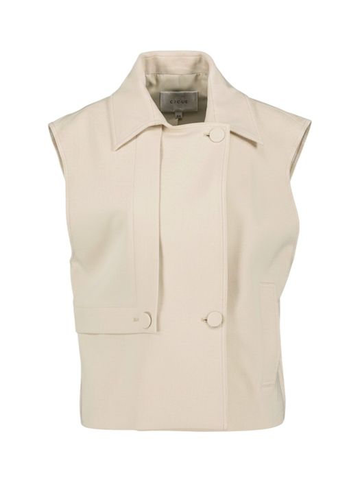 Ecru geklede gilet met knopen Wella Gigue