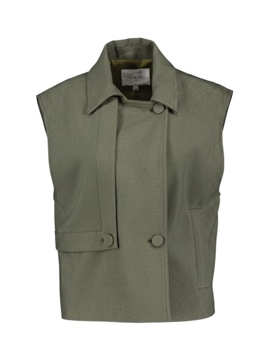 Kaki groene geklede gilet Wella Gigue