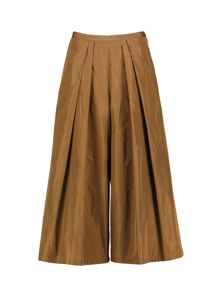 Bruine halflange rok met bandplooi Timo Gigue