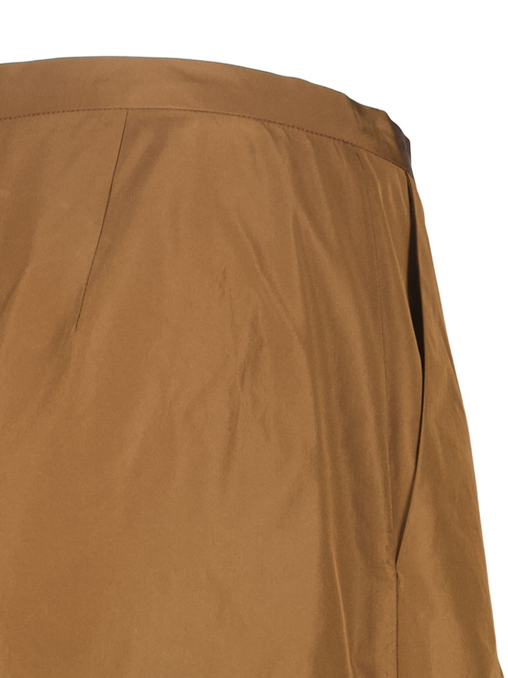 Bruine halflange rok met bandplooi Timo Gigue