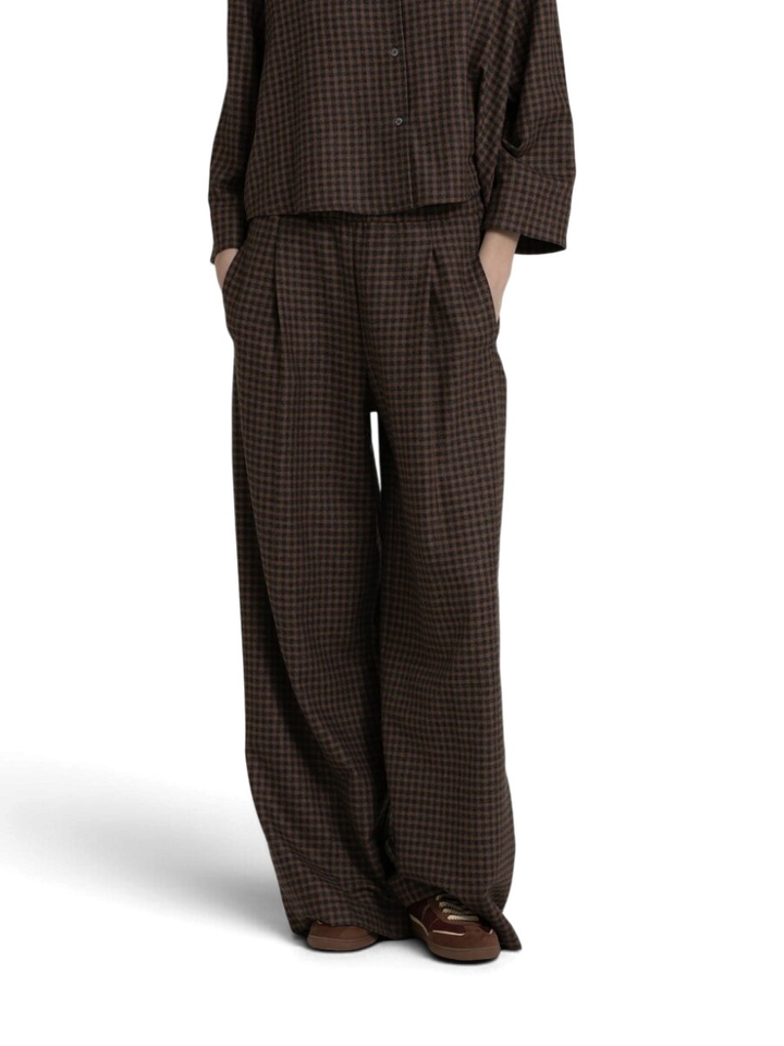 Bruine geruite broek Roche Gigue