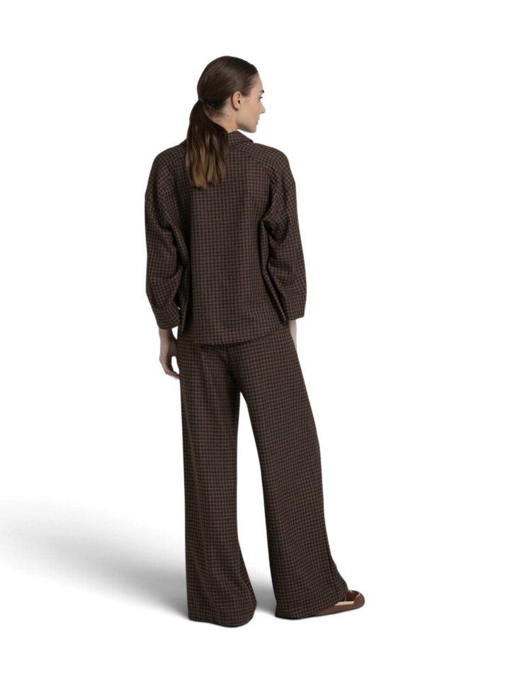 Bruine geruite broek Roche Gigue