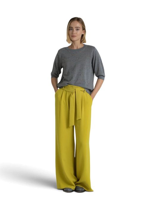 Gele soepelvallende broek met lint Rosalia Gigue