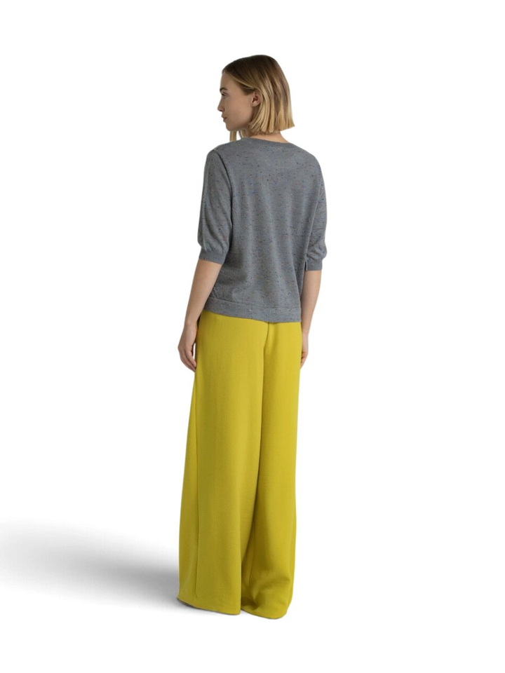 Gele soepelvallende broek met lint Rosalia Gigue 