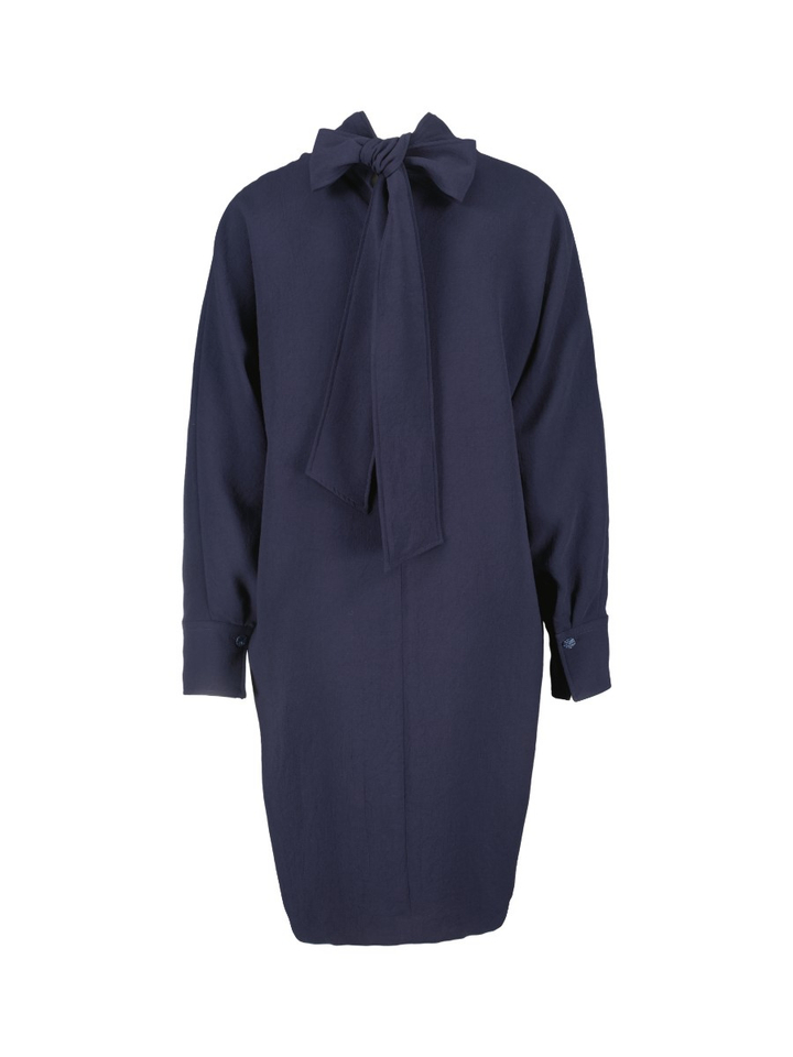 Donkerblauwe oversized jurk met lint Kiora Gigue